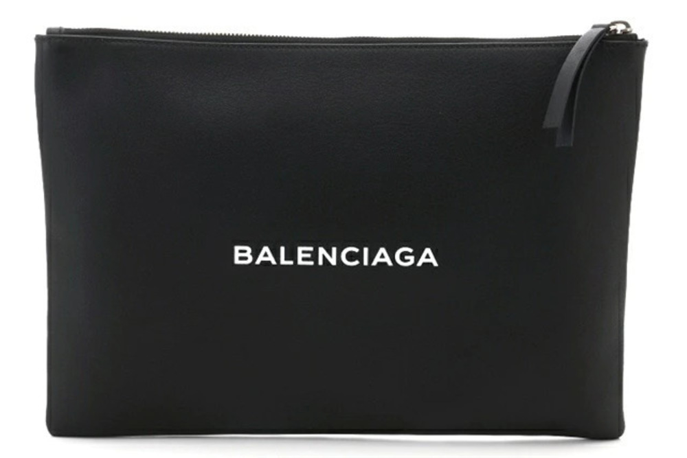Balenciaga Shopping Clip Clutch Bag Black
